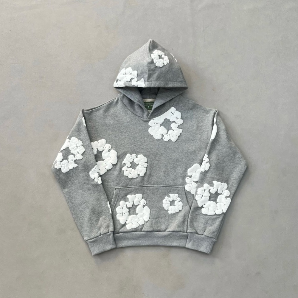 Denim Tear gray & Black hoodie 100% cotton All sizes!!✅